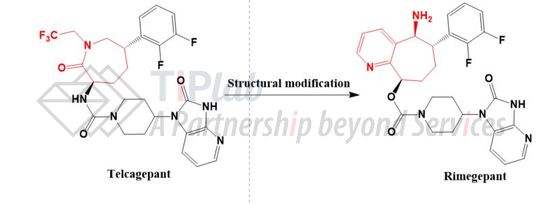 Telcagepant与Rimegepant结构区别